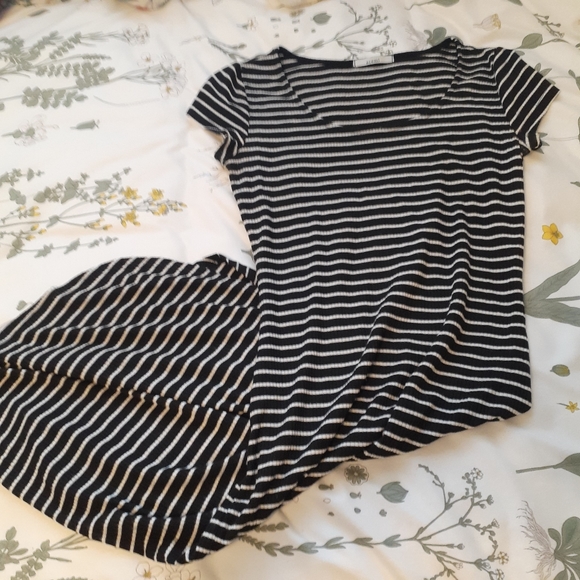 ❤ Acemi Striped Blue White Midi Dress - Picture 3 of 4